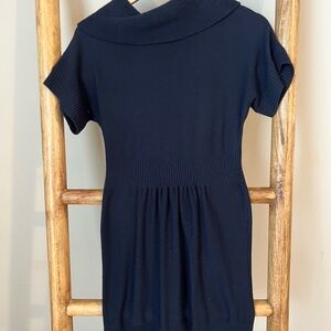 LOFT Navy Short-Sleeve Knit Dress